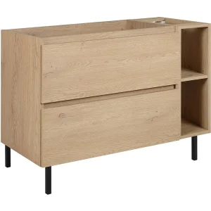 Badkamermeubel 100 cm (80+20), poten, Kleur: Licht eiken, 100 x 80,7 x 46 cm