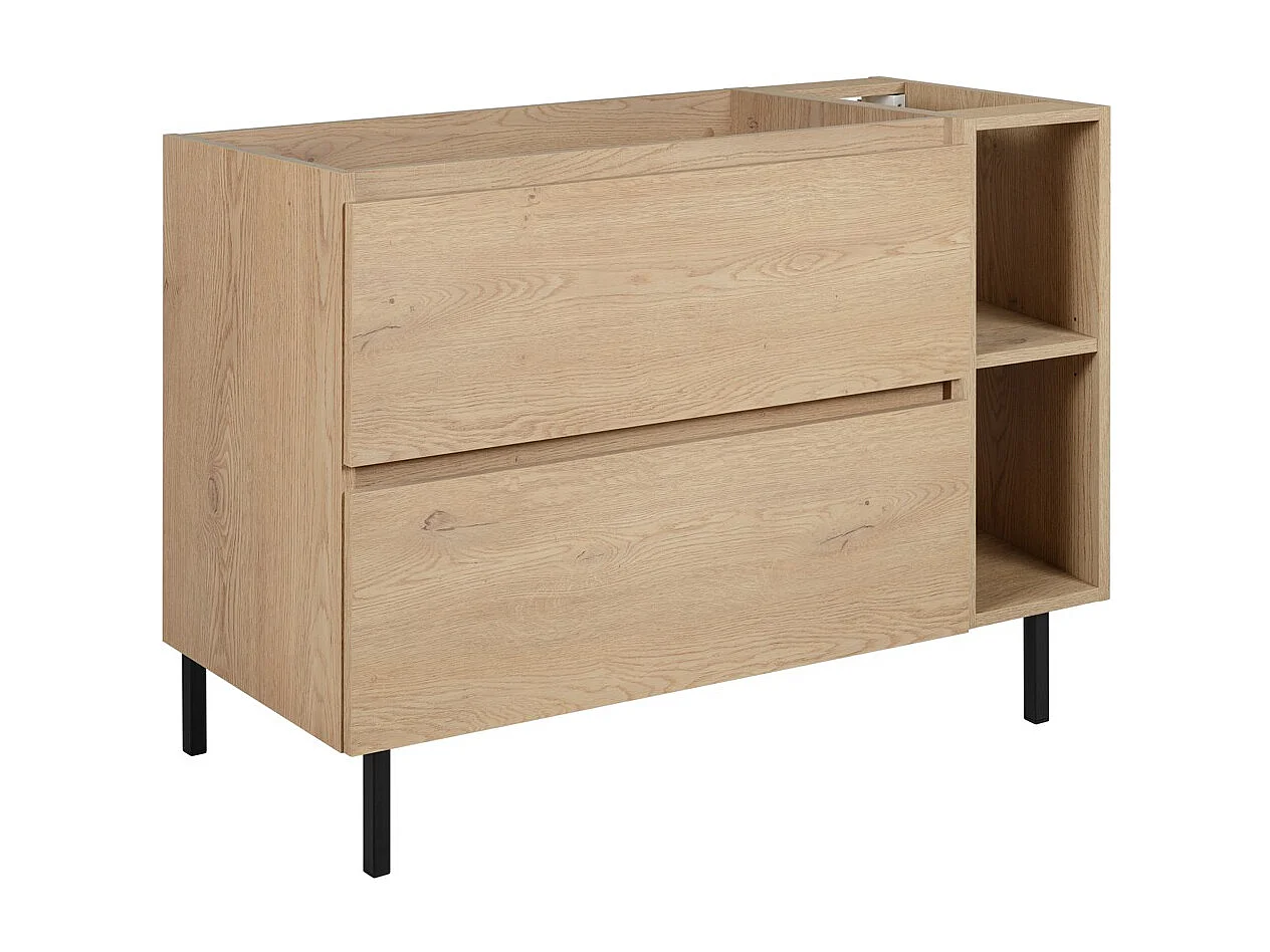 Badkamermeubel 100 cm (80+20), poten, Kleur: Licht eiken, 100 x 80,7 x 46 cm