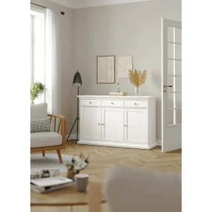 Asola dressoir, Woonkamerbuffet, Woonkamerdressoir, Keukenkast, 144×46 h92 cm, Wit Asola dressoir, Woonkamerbuffet, Woonkamerdressoir, Keukenkast, 144×46 h92 cm, Wit