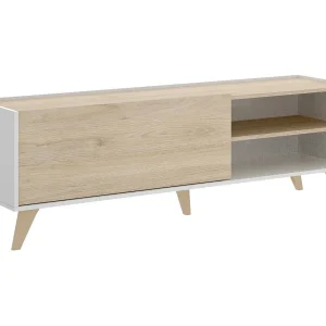 Dmora TV-kast Asinara 43x155x47h cm Wit Modulair, 2 Planken, 3 Vakken