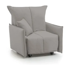 Talamo Italië Fauteuil Almerinda Grijs, Afneembare Bekleding, Armleuningen, Belastbaar tot 200 kg – Made in Italy