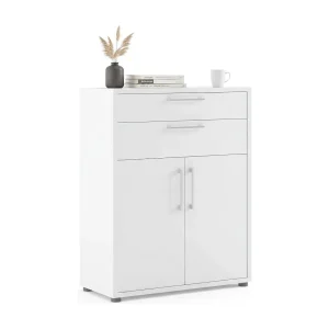 Agra dressoir, Woonkamerbuffet, Woonkamerdressoir, Keukenkast, 89×40 h113 cm, Wit Agra dressoir, Woonkamerbuffet, Woonkamerdressoir, Keukenkast, 89×40 h113 cm, Wit