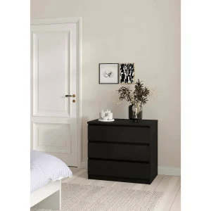 Artic ladekast, Multifunctionele ladekast, Slaapkamer ladekast, Kast met lades, 77×50 h70 cm, Zwart Artic ladekast, Multifunctionele ladekast, Slaapkamer ladekast, Kast met lades, 77×50 h70 cm, Zwart