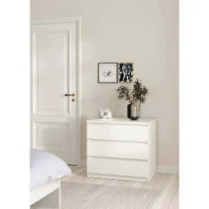 Artic ladekast, Multifunctionele ladekast, Slaapkamer ladekast, Kast met lades, 77×50 h70 cm, Wit Artic ladekast, Multifunctionele ladekast, Slaapkamer ladekast, Kast met lades, 77×50 h70 cm, Wit