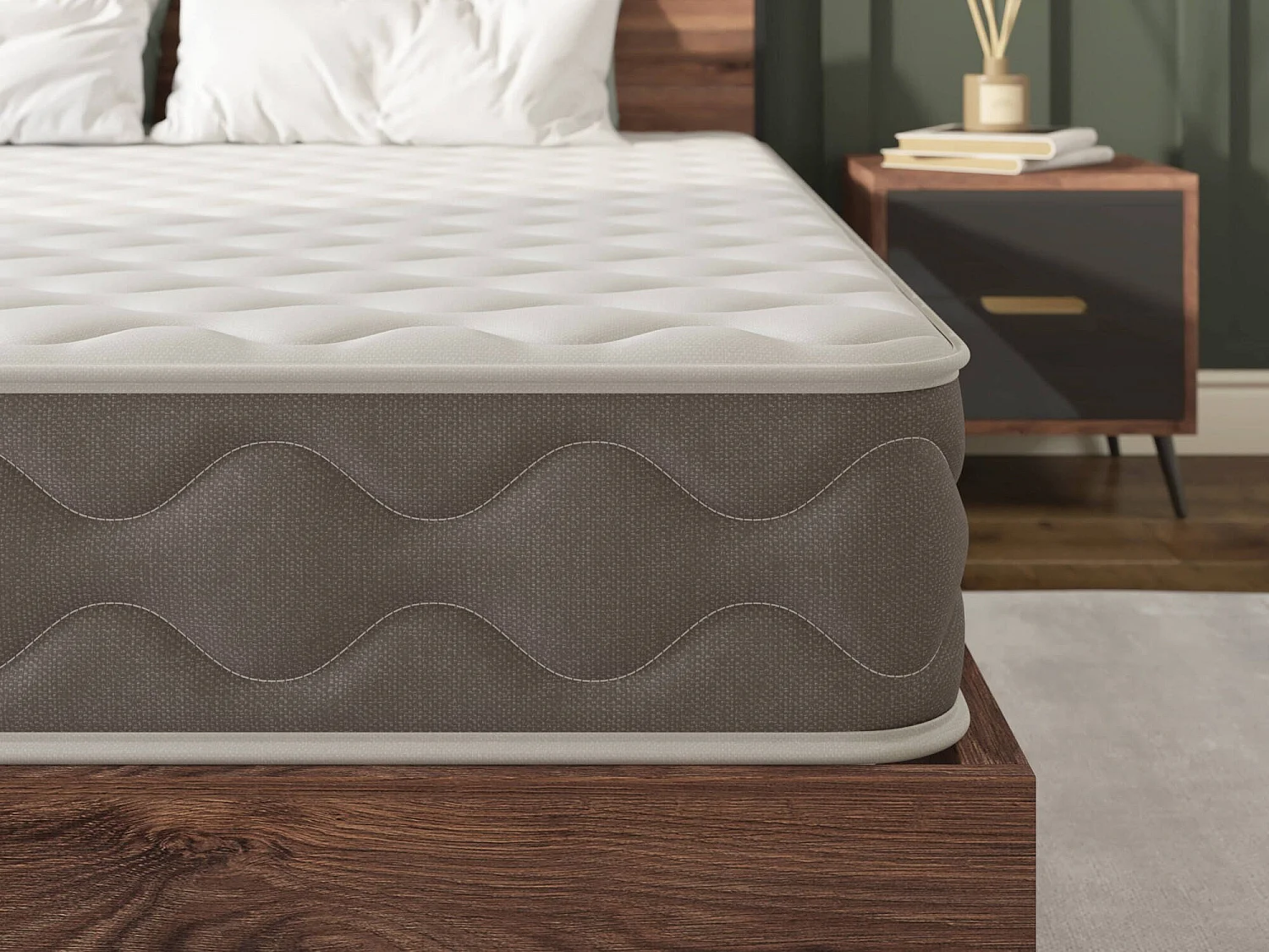 Talamo Italia Tweepersoonsmatras Amaltea 140x190x21h cm Wit Stijfheidsgraad 6,5/10 Geschikte Matrasbasis 140x190 cm, Tweepersoons