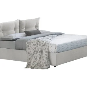 Talamo Italia Halfhoog Bed Angelica Wit Inclusief Matras, Afneembare Hoes, Opbergruimte Made in Italy