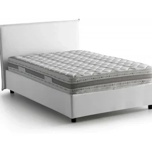 Talamo Italia Halfzacht Asmara Wit Bed Met Matras en Opbergruimte, Made in Italy