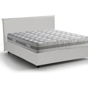 Talamo Italia Frans Bed Aurelia Wit Inclusief Matras, Afneembaar, Met Opslag Made in Italy