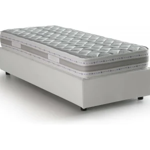 Talamo Italia Eenpersoonsbed Alessandra Wit, Inclusief Afneembare Matras, Opbergruimte, Made in Italy