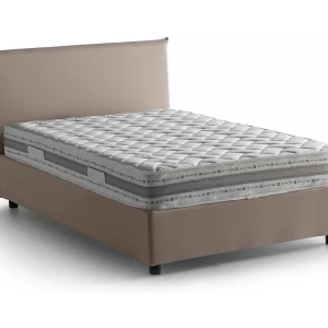 Talamo Italia Half-sized Bed Asmara Grijs Tortora Inclusief Matras, Afneembaar, Opslag Made in Italy
