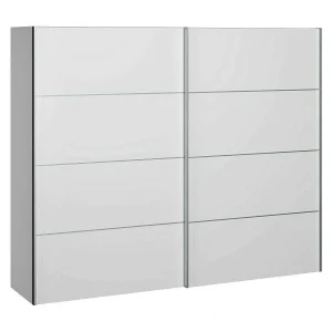 Acerno 2-deurskast, Slaapkamermeubel, Inloopkast, Kledingkast, 243×64 h202 cm, Wit