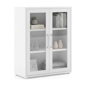 Ampezzo dressoir, Woonkamerbuffet, Woonkamerdressoir, Keukenkast, 89×40 h113 cm, Wit Ampezzo dressoir, Woonkamerbuffet, Woonkamerdressoir, Keukenkast, 89×40 h113 cm, Wit