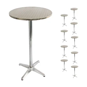 Aluminium statafel, gegoten beton (set van 10),  opvouwbaar