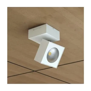 Applique LED carrée orientable Mini Rubyc Tricolore 7w blanche Applique LED carrée orientable Mini Rubyc Tricolore 7w blanche