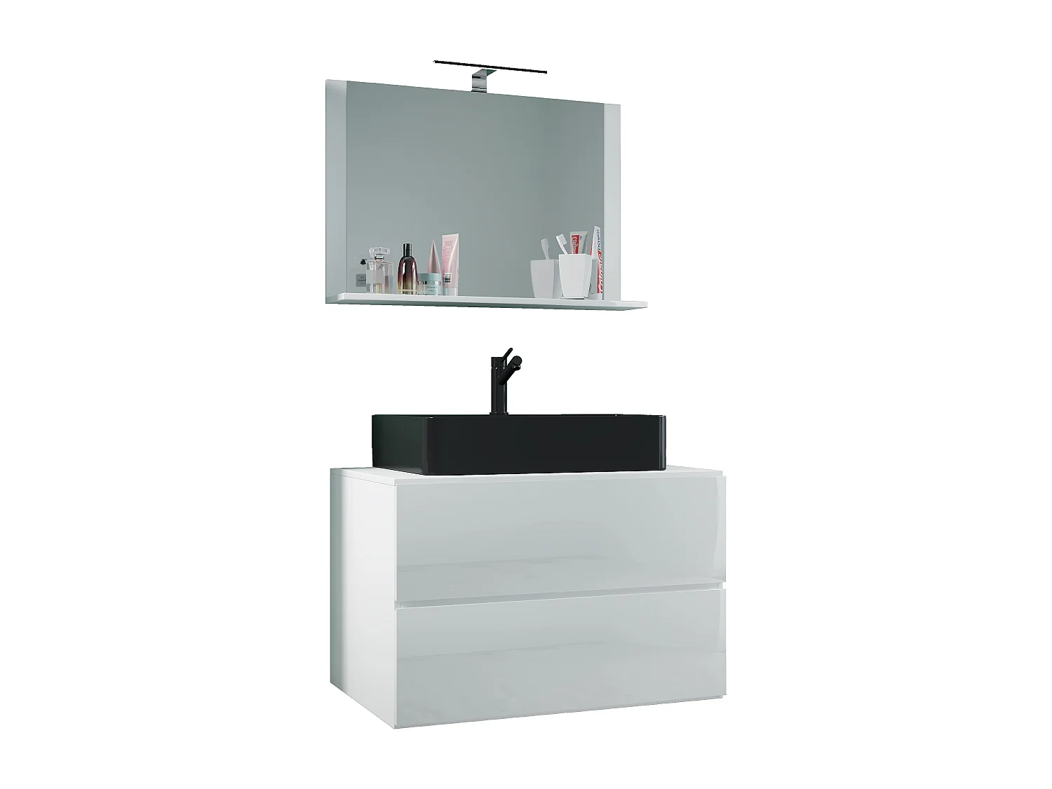 3-delige wastafel badkamermeubel Lendas 80 cm M