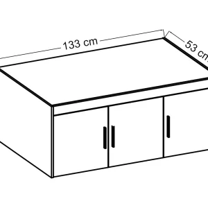 AX LIVING Opzetkast Storicos 3 deuren eiken Sonoma 133x55x53 cm AX LIVING Opzetkast Storicos 3 deuren eiken Sonoma 133x55x53 cm