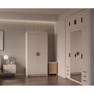 AX LIVING Kledingkast Storicos 2 deuren beige 90 cm