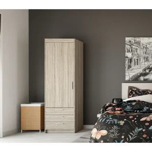 AX LIVING Kledingkast Storicos 1 deur 3 lades eiken Sonoma 60 cm