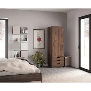 AX LIVING Kledingkast Storicos 1 deur 3 lades eiken Lefkas 60 cm