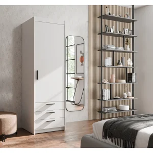 AX LIVING Kledingkast Storicos 1 deur 3 lades wit 60 cm modern