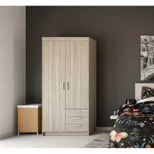 AX LIVING Kledingkast Storicos 2 deuren 3 lades eiken Sonoma 90 cm