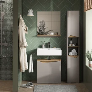 Badkamerkast grijs/artisan 30x35x180 marelle Badkamerkast grijs/artisan 30x35x180 marelle