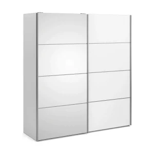 Angri 2-deurskast, Slaapkamermeubel, Inloopkast, Kledingkast, 182×64 h202 cm, Wit