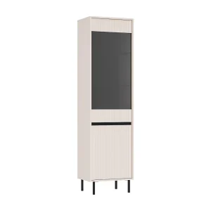 AX LIVING Vitrinekast BODRUM 2 deuren glas 56 cm zandbeige AX LIVING Vitrinekast BODRUM 2 deuren glas 56 cm zandbeige