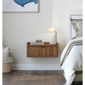 AX LIVING Nordiva Hangend nachtkastje 40 cm Warmia Walnut met lade