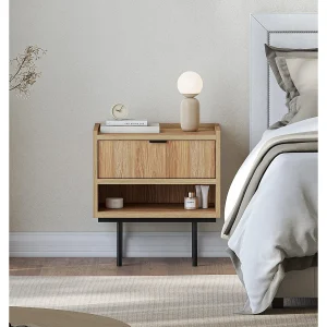 AX LIVING Nordiva Nachtkastje 40 cm Hikora Natur hout modern
