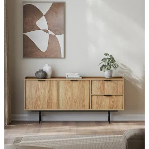 AX LIVING Nordiva Dressoir 150 cm met lade Hikora Natur hout