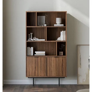 AX LIVING Nordiva Boekenkast 90 cm Warmia Walnut hout modern AX LIVING Nordiva Boekenkast 90 cm Warmia Walnut hout modern