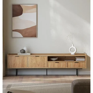 AX LIVING Nordiva TV-meubel 200 cm Hikora Natur hout modern AX LIVING Nordiva TV-meubel 200 cm Hikora Natur hout modern