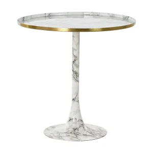 Aluminium bijzettafel 51x51x51 cm met marmerlook