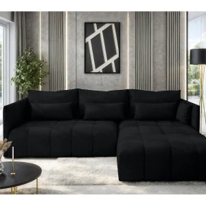 AX LIVING Hoekbank L vorm Gaziante 245 cm in Antraciet met Bedfunctie