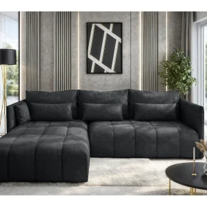 AX LIVING Hoekbank met slaapfunctie Cosmova 245 cm – grijs