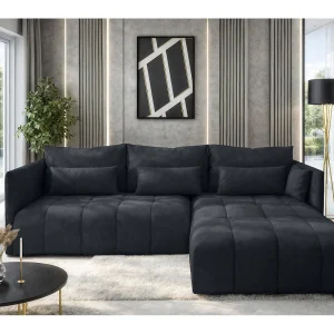 AX LIVING Hoekbank L vorm Gaziante 245 cm in Grijs met Bedfunctie