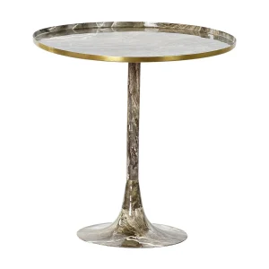 Aluminium bijzettafel 51x51x51 cm met marmerlook