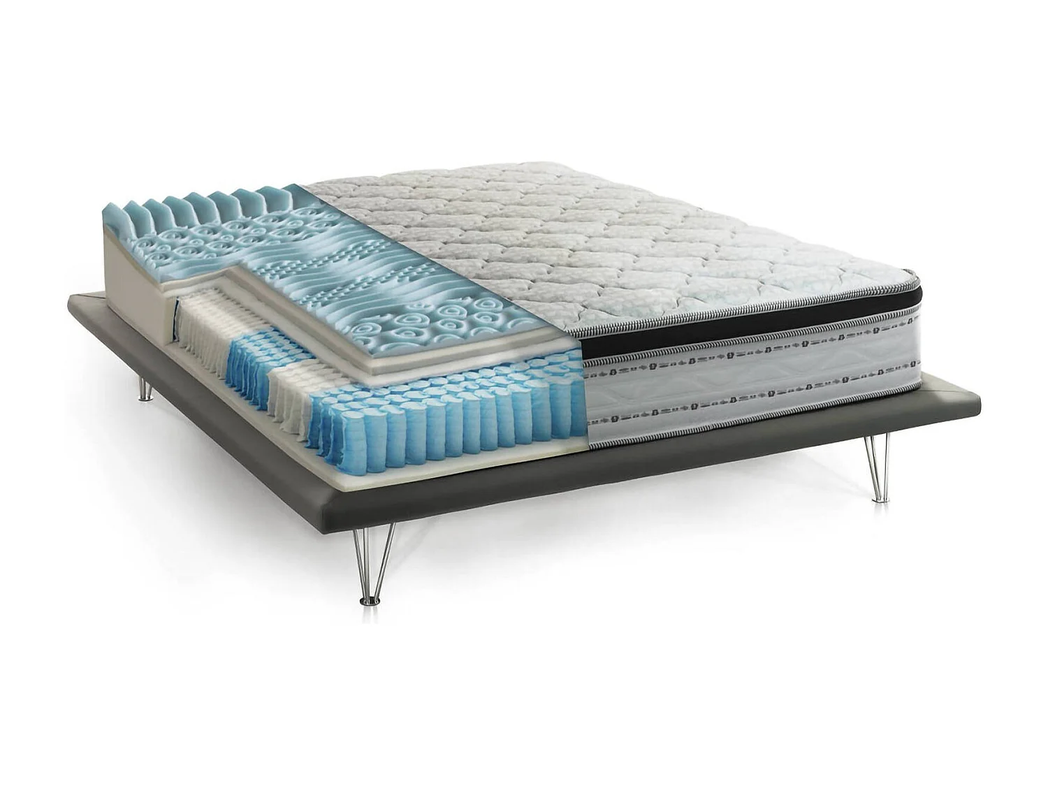 Talamo Italia Matras 1.5 Pers. Amalia 120x190x27 cm Wit, Afneembaar, Hardheid 3/5, Geschikte Bedmaat 120x190 cm, Made in Italy