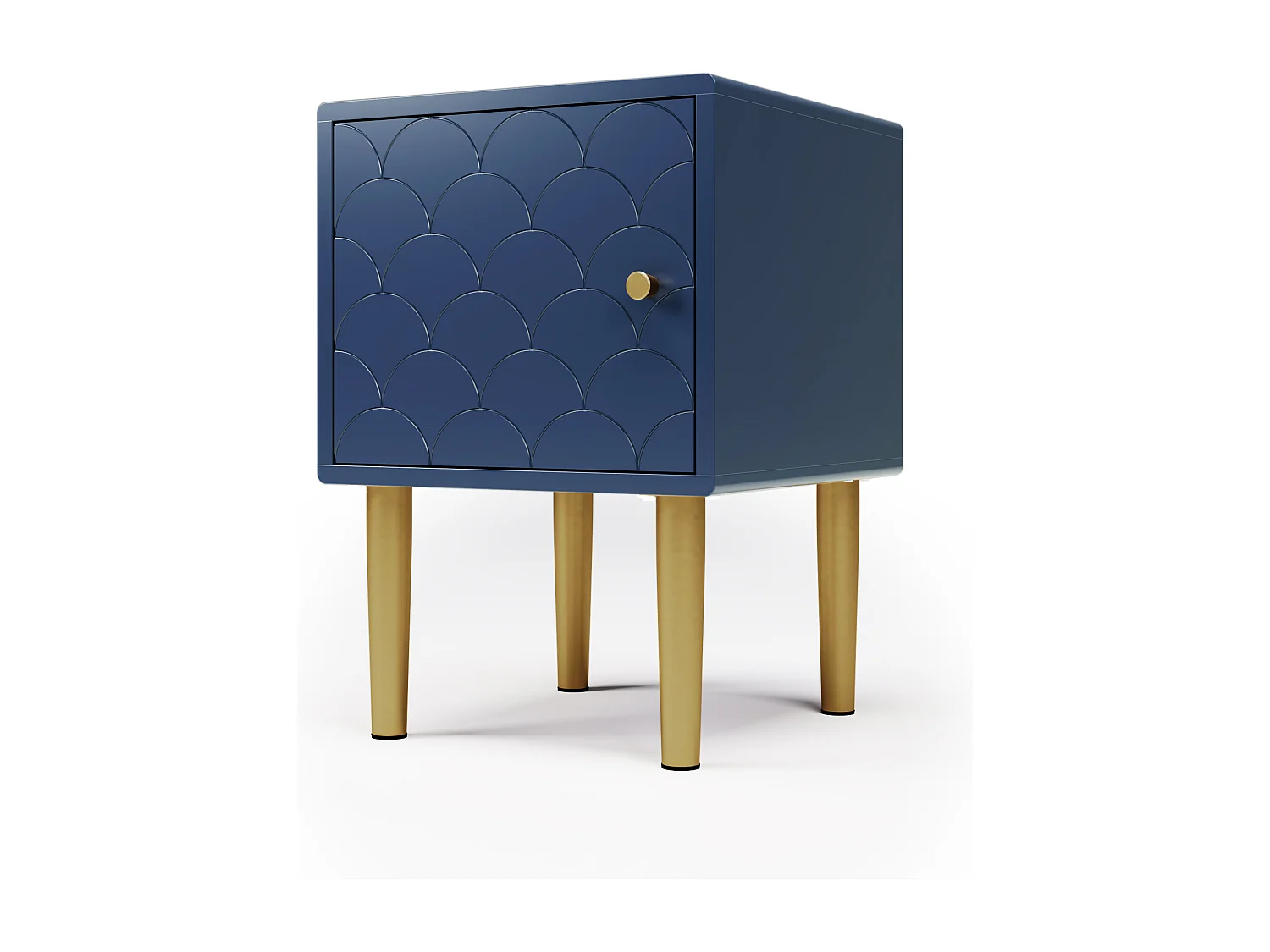 2 Nachttafels 35×35×46.5cm met verstelbare deur en laad – Spaanplaat – blauw