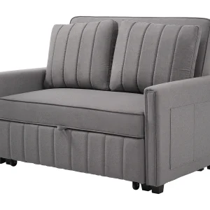 Slaapbank 127x75x94 cm, verstelbare rugleuning in 3 standen, 2 kussens, schuim, antiek grijs Slaapbank 127x75x94 cm, verstelbare rugleuning in 3 standen, 2 kussens, schuim, antiek grijs