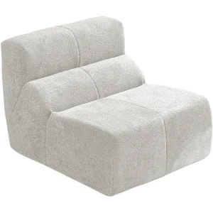 Bank 94x110x79cm fauteuil modern comfortabel fluweel woonkamer wit