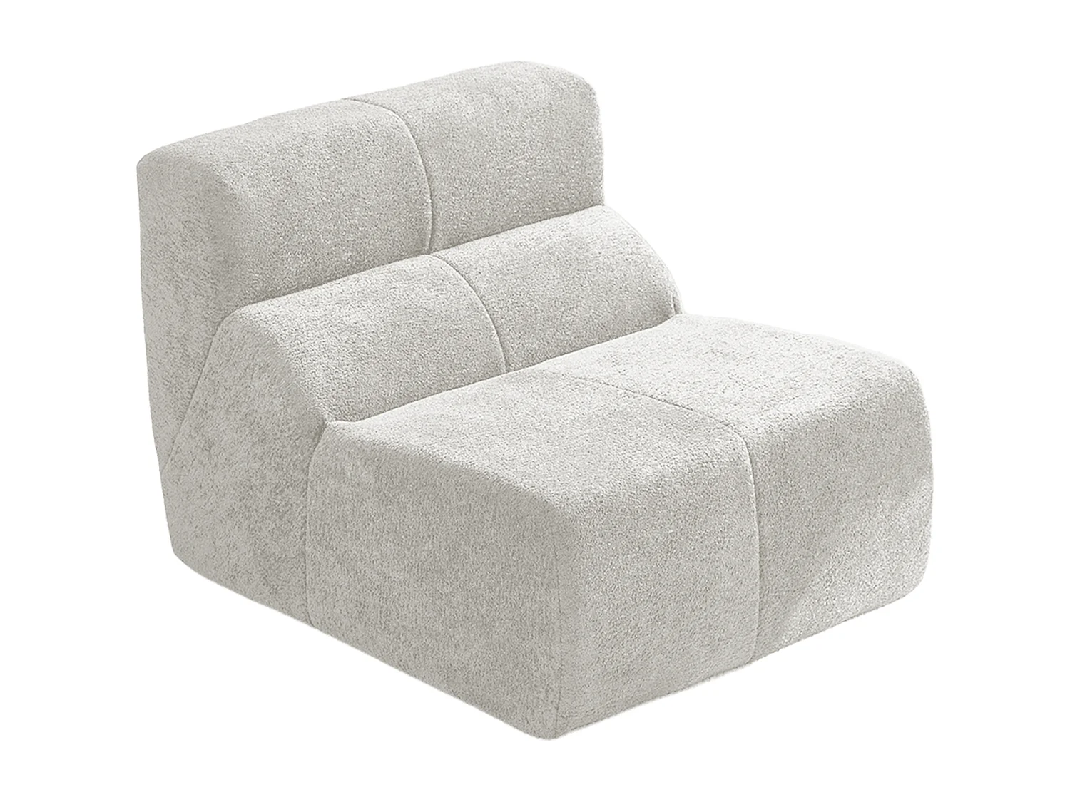 Bank 94x110x79cm fauteuil modern comfortabel fluweel woonkamer wit