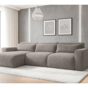AX LIVING Hoekbank Ruyam 310 cm lichtbruin met slaapfunctie links AX LIVING Hoekbank Ruyam 310 cm lichtbruin met slaapfunctie links