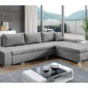 AX LIVING Hoekbank Tunceli grijs 297 cm met slaapfunctie modern