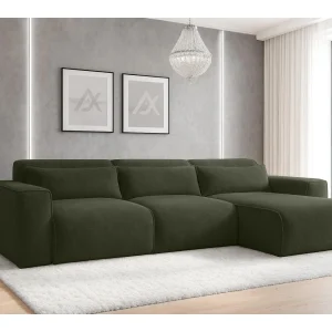 AX LIVING Hoekbank Ruyam groen met slaapfunctie rechts AX LIVING Hoekbank Ruyam groen met slaapfunctie rechts