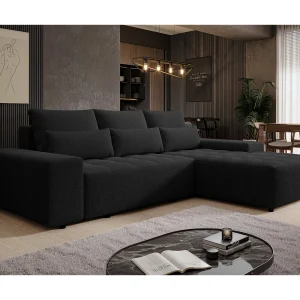 AX LIVING Hoekbank Alvorada 280 cm zwart met slaapfunctie AX LIVING Hoekbank Alvorada 280 cm zwart met slaapfunctie