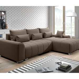 AX LIVING Hoekbank Rivolli 260 cm bruin met slaapfunctie en opbergruimte AX LIVING Hoekbank Rivolli 260 cm bruin met slaapfunctie en opbergruimte