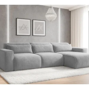 AX LIVING Hoekbank Ruyam lichtgrijs met slaapfunctie rechts AX LIVING Hoekbank Ruyam lichtgrijs met slaapfunctie rechts