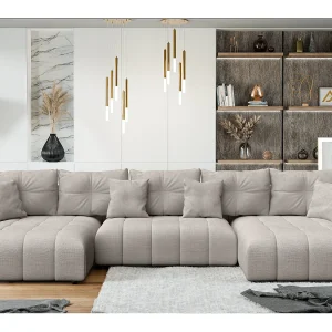 AX LIVING U-bank Antalya 382 cm beige met slaapfunctie AX LIVING U-bank Antalya 382 cm beige met slaapfunctie